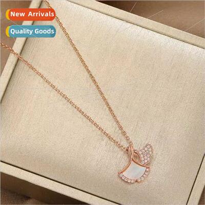 Fashion three lives have apricot ginkgo leaf necklace women
