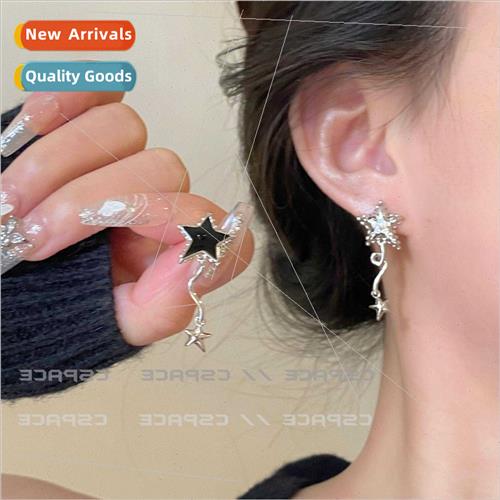 Sweet cool asymmetric star tassel ear clips whout ear holes