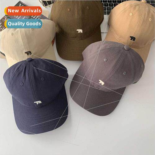 polar bear embroidered baseball cap four seasons suede wide