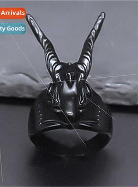 Sheep head ring electroplated black alloy jewelry set hipste