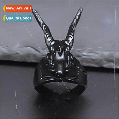 Sheep head ring electroplated black alloy jewelry set hipste
