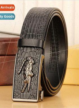 new leather men belt whin wear automatic buckle belt men lei