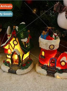 New Christmas decorations resin luminous wh music small hous