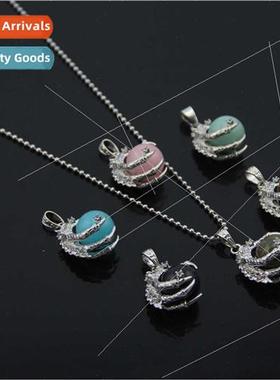 Europe new necklace dragon claw natural stone rotatable neck