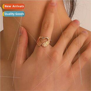 terary Vintage Friendly Handshake Ring Hip Hop Valentine Day