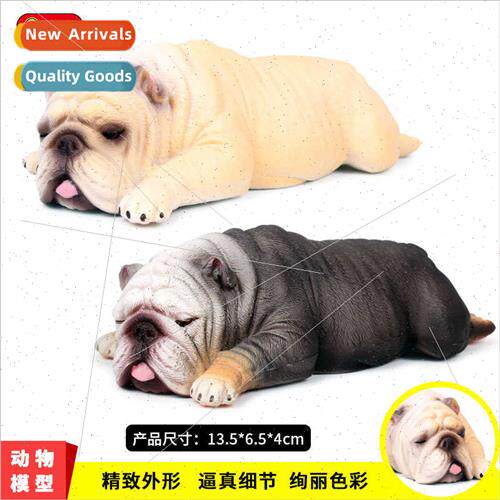 static solid wildlife model large sleepy English bulldog pet