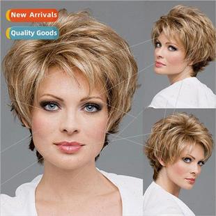 Short Wigs Ladies Gradient Europe Rose Reverse Blonde Mesh