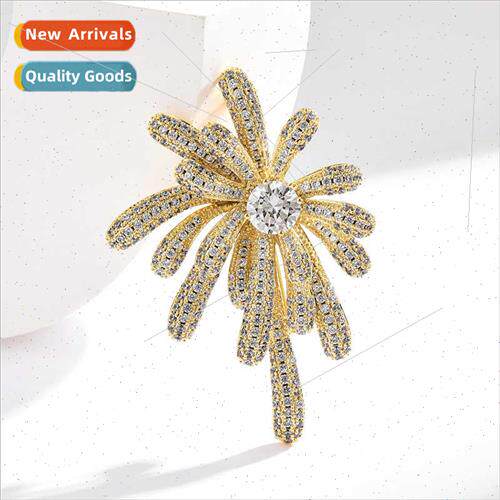 Europe French romantic aesthetic flower brooch micro-encrust