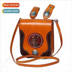 Head Leather Waist Genuine Men Agents Cowhide Packs Bags