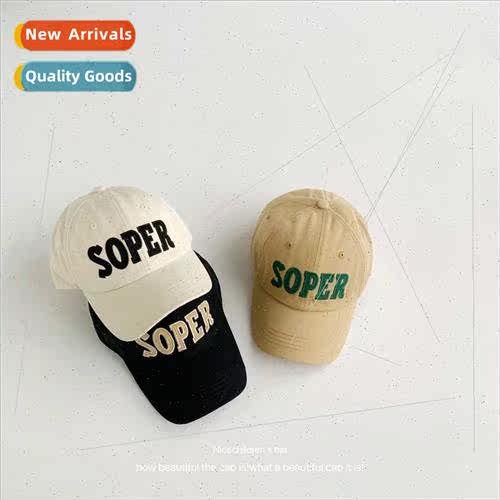 Letter embroidery children baseball cap summer new outing le