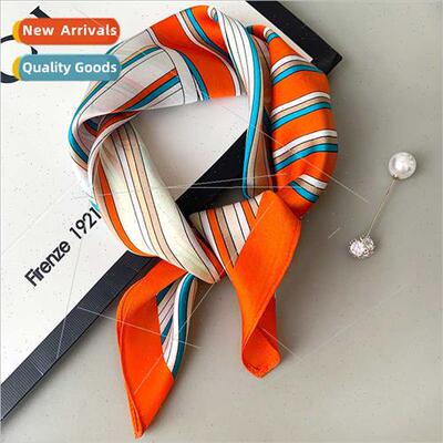 2022 Korean  new geometric pattern mulberry silk small silk