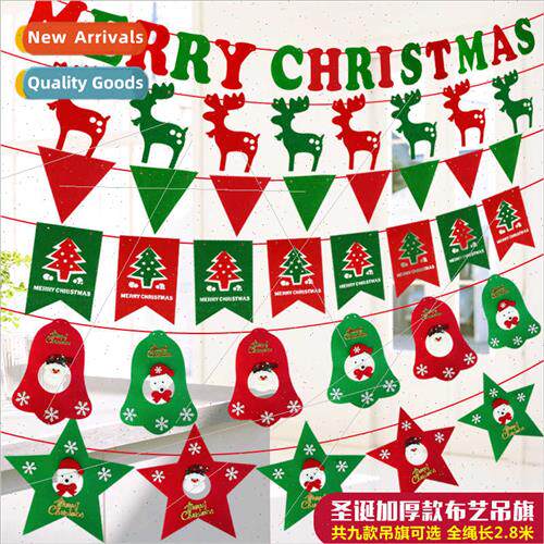 Christmas decorations triangle hanging flag felt bra flag ma