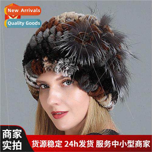 Fall winter hat scarf warm thickened otter rabb fur new fox