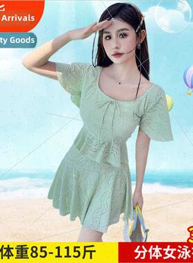 2024  of spl womens swimsu two-piece solid color small fresh