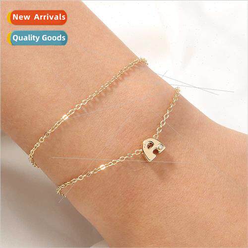 Europe Premium Textured Flat Chain 26 Letters A Double Layer