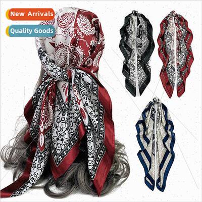 Classic simulation silk scarf women 90cm satin square scarf