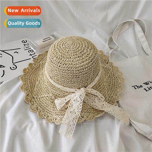 Lace papyrus fisherman hat summer Korean sun hat female croc