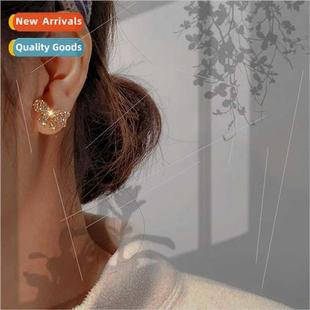 bow earrings level hundred shiny high fashion che female
