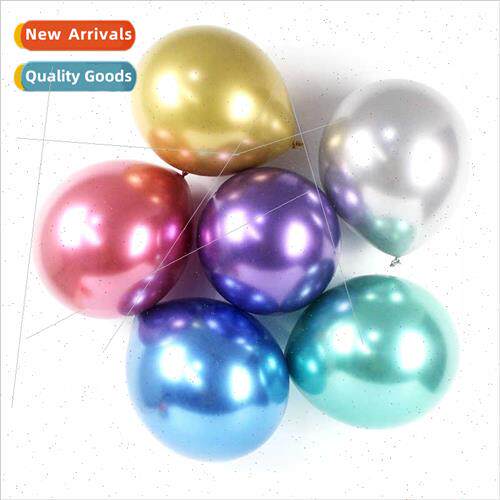 12″ 10″ Metallic Latex Balloons Chrome Pearlized Chrome Ru