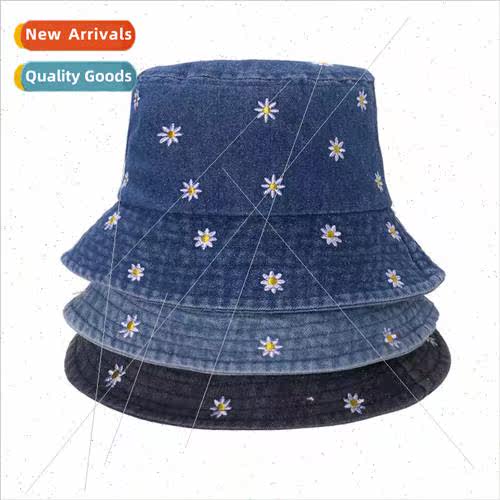 Spring summer new basin cap nd wh sun hat flowers embroidery