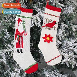 Christmas Socks Knted Bags Long Christmas Candy Bags Hangin