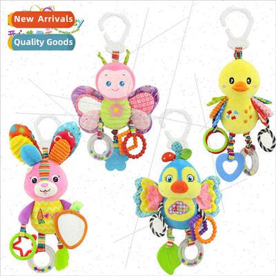 Baby animal rattles bed hanging newborn baby wh teether BB w
