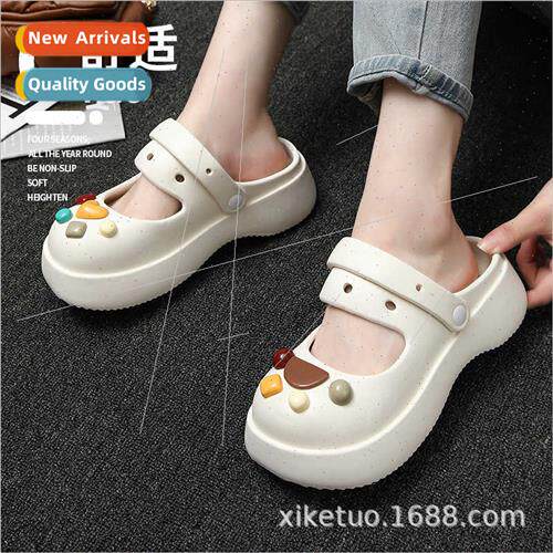 Cartoon shoes flower hole shoes female summer -slip beach he