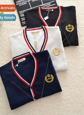 Japan class uniform school uniform suit knitted sweater coll