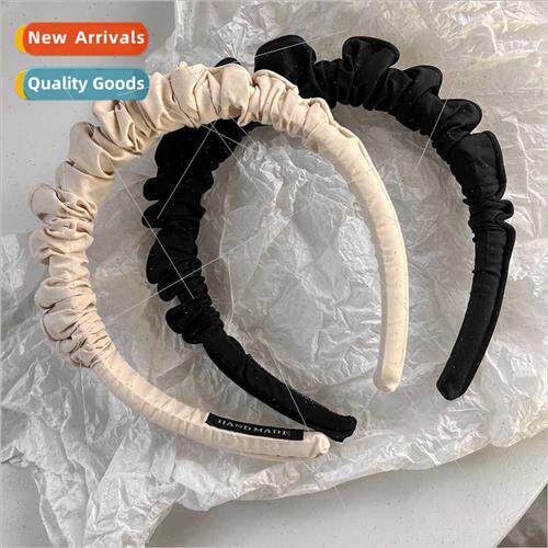 Pleated hair band Korean headdress advanced sense solid colo