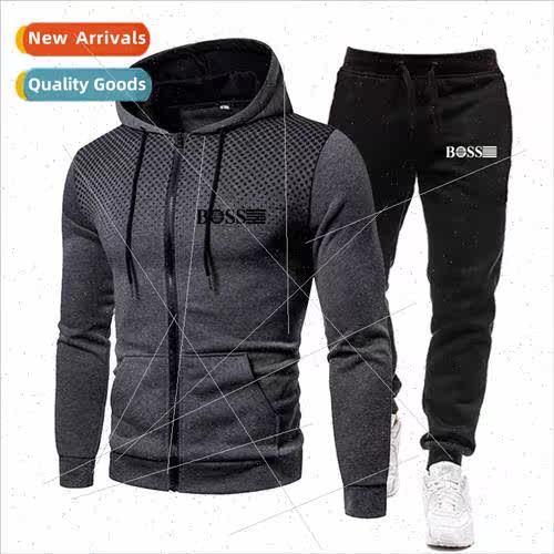 2023 New Mens Zipper Sweatshirt Hooded Sports Su Autumn and