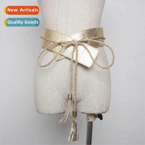 ins snake pattern waist seal female decorative belt retro et