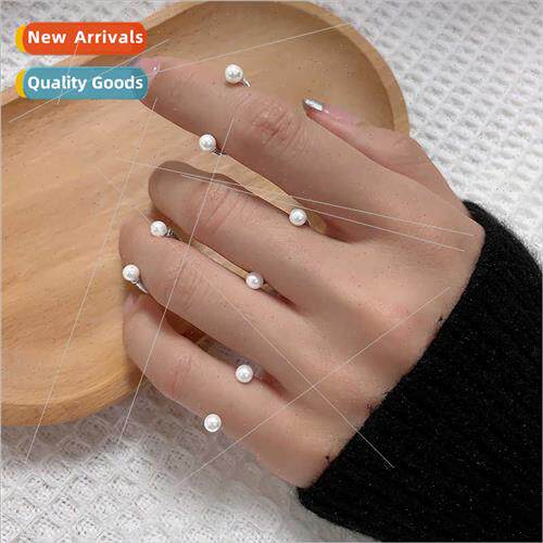 Smile Pearl Ring Adjustable Korea Open Smile U Shape Joint T
