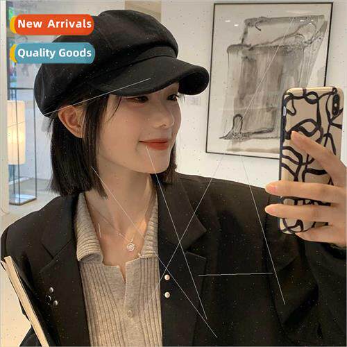 Black duck tongue beret female spring summer Korean  hundred
