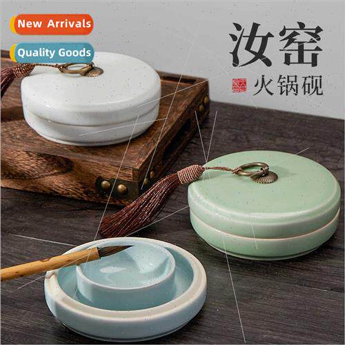 Double-ring ceramic hot pot ink stone ink stone ink stone -d