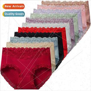 11 pieces of cotton underwear, ladies lace briefs, large siz