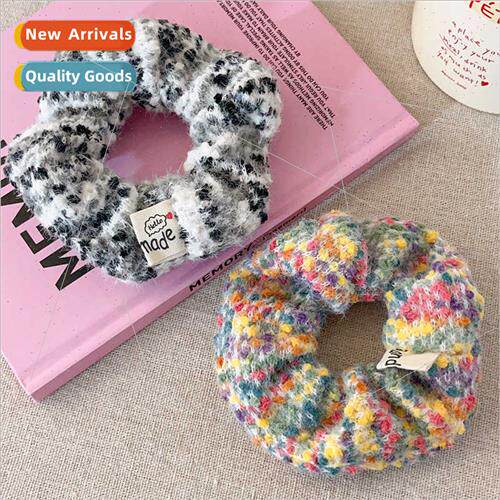 Autumn winter new large intestine hair ring colorful wool pi