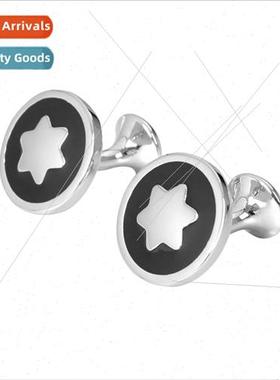Europe business mal six-pointed star cufflinks black drip oi