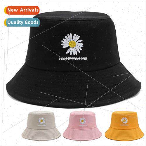 Korean  embroidered daisy flower fisherman hat female ins su