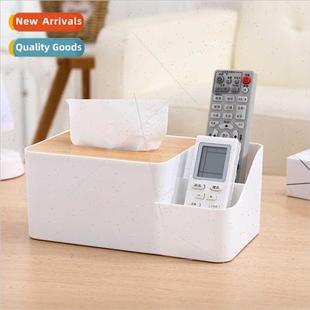 New bamboo cover desktop compartment tissue box coffee table