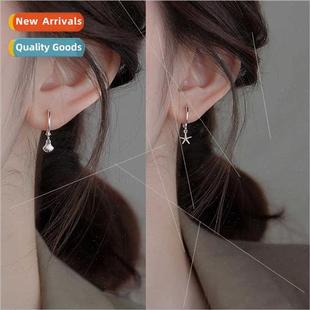 fan vacation shaped marine earrings Asymmetrical