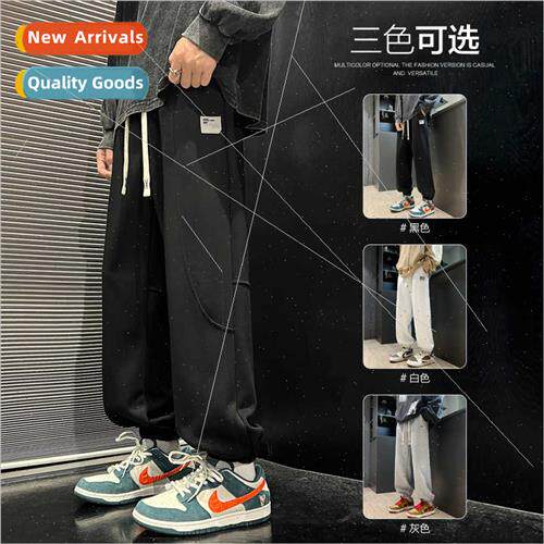 2023 casual pants men pants loose sweat pants solid color hu