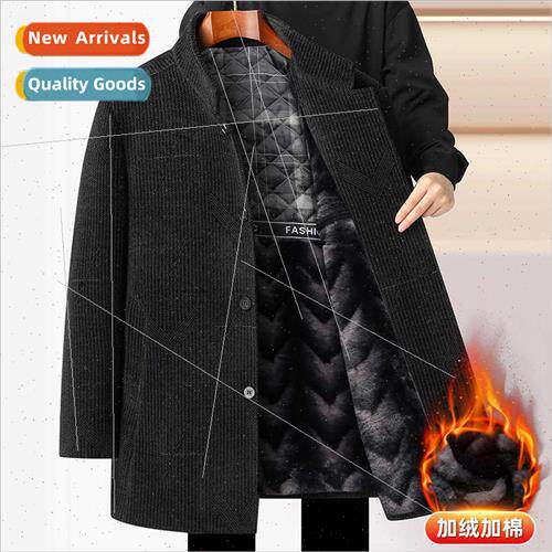 Dad winter jacket padded thickened middle-aged men corduroy