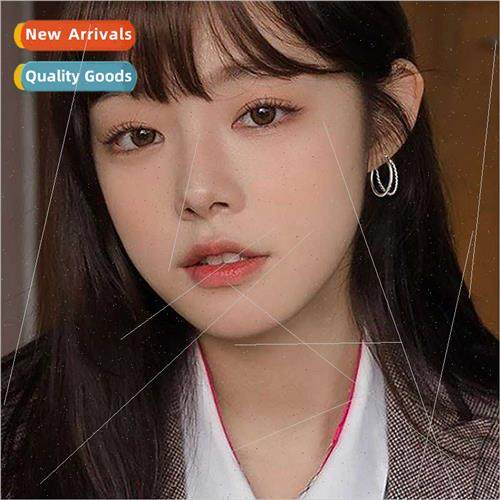 Geometric twist large circle earrings female retro HK fashio