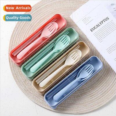 Wheat straw cutlery threePCS set children k spoon chopsticks
