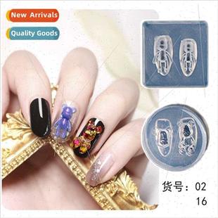 bear cherub three art dim film mechanical soft Nail silicone
