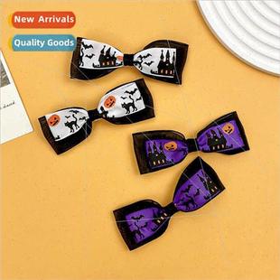 clips female dark Halloween ghost hair personaly festiva bow
