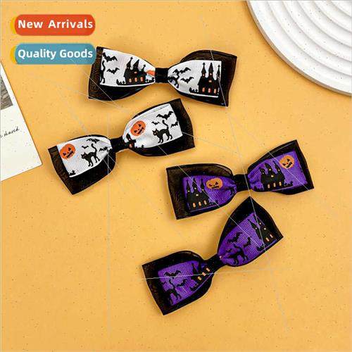 Halloween bow hair clips female dark personaly ghost festiva