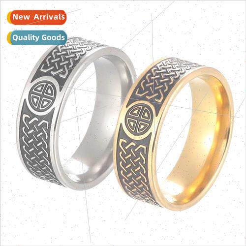 Men personalized simple retro men tanium steel ring stainles