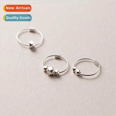 New Crushed lver Earrings Female che  Geometric Cutout Premi