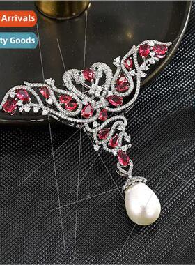 High-grade exquise luxury swan badge brooch fashion versatil